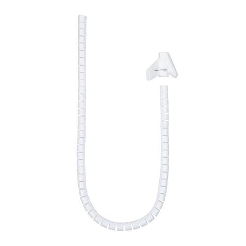 Flexibler Kabel-Organizer 25 mm, 2 m lang, weiß, ideal um Kabel ordentlich zu halten und Verheddern zu vermeiden. von Zarivy