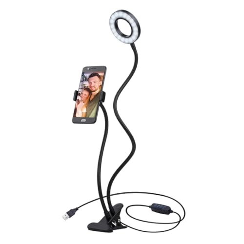 Flexibler LED-Ring mit Clip für Smartphone, 7,6 cm (3 Zoll), ideal zur Verbesserung der Beleuchtung bei Selfies und Videoanrufen. von Zarivy