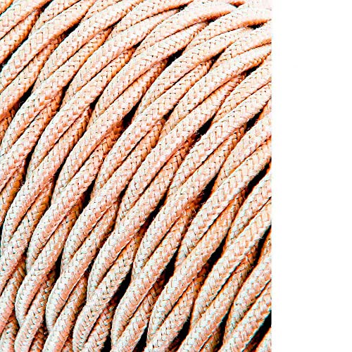 Geflochtenes Textilkabel 2 x 0,75 mm C-15 in elegantem Seiden-Beige-Ton, ideal für einen raffinierten Touch für Ihre Projekte. Länge von 25 Metern, vielseitig für verschiedene Anwendungen. von Zarivy