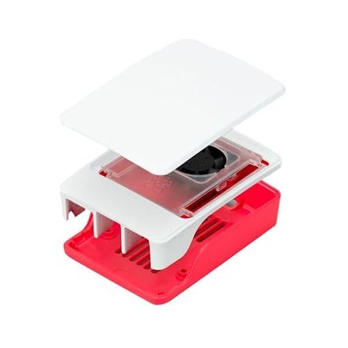 Offizielle Box für Raspberry Pi 5, Weiß/Rot, inklusive Lüfter, ideal für Montage, Kühlung und Schutz der Platte. von Zarivy