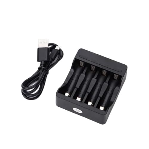 Schnellladegerät für 4 AA/AAA Batterien in elegantem Schwarz Laden Sie effizient auf und halten Sie Ihre Geräte bereit - Ideal für Zuhause und Büro. von Zarivy