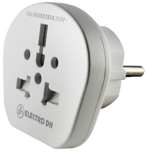 Universeller Reiseadapter weiß mit Mehreren Anschlüssen, kompakt und leicht, ideal zum Laden von Geräten in jedem Land. von Zarivy