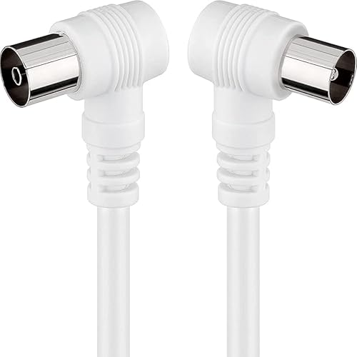 Zarivy 1,5 m langes rechtwinkliges TV-Kabel, weiß, ideal für Verbindungen in engen Räumen und zur Verbesserung der Unterhaltungsorganisation. Zarivy 1,5 m langes rechtwinkliges TV-Kabel, weiß, ideal für Verbindungen in engen Räumen und zur Verbesserung der Unterhaltungsorganisation. von Zarivy
