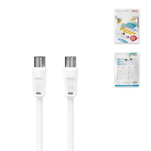 Zarivy RG59 Koaxialkabel, 10 m, M/F-Stecker, Durchmesser 5,5 mm, ideal für die Übertragung von TV-Signalen und CCTV-Signalen. von Zarivy