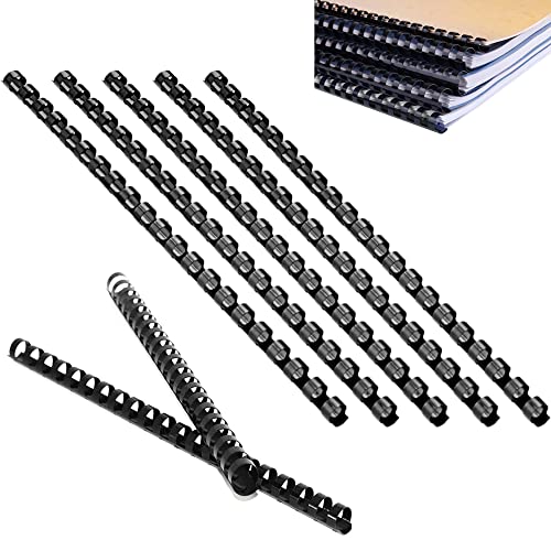 Zasvec Plastikbinderücken 14 mm 25 Stück Binderücken für Plastikbindung Kunststoff Spiralbindung Binderücken Plastikbindeset für A4 Dokumente 21 Ringe Schwarz von Zasvec