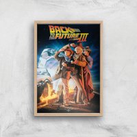 Back To The Future Part 3 Giclee Art Print - A3 - Wooden Frame von Zavvi Gallery