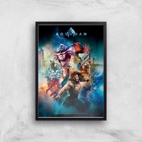 DC Aquaman Giclée Kunstdruck - A3 - Black Frame von Zavvi Gallery