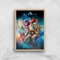 DC Aquaman Giclée Kunstdruck - A4 - Wooden Frame von Zavvi Gallery