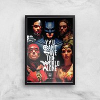 DC Justice League Giclée Kunstdruck - A3 - Black Frame von Zavvi Gallery