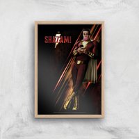 DC Shazam! Giclée Kunstdruck - A3 - Wooden Frame von Zavvi Gallery