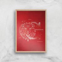 Harry Potter Gryffindor Giclee Art Print - A2 - Wooden Frame von Zavvi Gallery