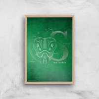 Harry Potter Slytherin Giclee Art Print - A2 - Wooden Frame von Zavvi Gallery
