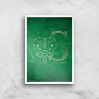 Harry Potter Slytherin Giclee Art Print - A3 - White Frame von Zavvi Gallery