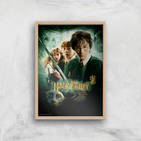 Harry Potter and the Chamber Of Secrets Giclee Art Print - A4 - Wooden Frame von Zavvi Gallery