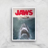 Jaws Giclee Art Print - A3 - White Frame von Zavvi Gallery