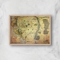 Lord Of The Rings Map Giclee Art Print - A3 - Wooden Frame von Zavvi Gallery