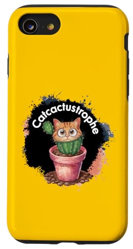 CatCactustrophe: Gefangen in einer stacheligen Zwangslage Hülle für iPhone SE (2020) / 7 / 8 von Zawles Designs