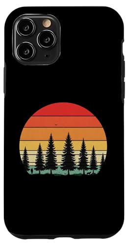 Retro Wald Sonnenuntergang: Mann und Hund Silhouette Abenteuer Hülle für iPhone 11 Pro von Zawles Designs