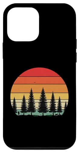 Retro Wald Sonnenuntergang: Mann und Hund Silhouette Abenteuer Hülle für iPhone 12 mini Retro Wald Sonnenuntergang: Mann und Hund Silhouette Abenteuer Hülle für iPhone 12 mini von Zawles Designs