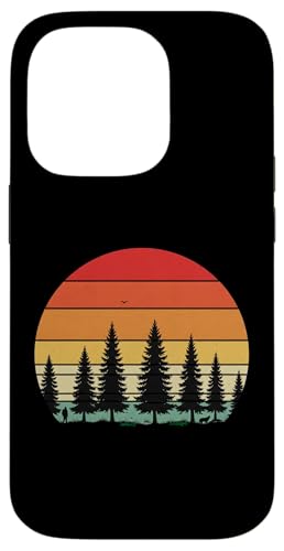 Retro Wald Sonnenuntergang: Mann und Hund Silhouette Abenteuer Hülle für iPhone 14 Pro Retro Wald Sonnenuntergang: Mann und Hund Silhouette Abenteuer Hülle für iPhone 14 Pro von Zawles Designs