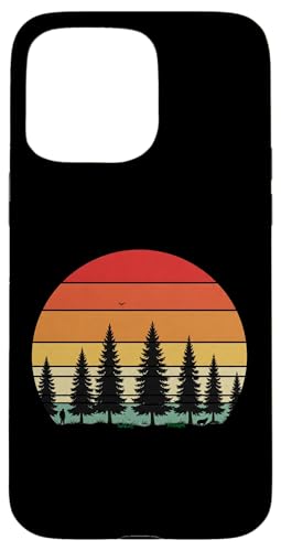Retro Wald Sonnenuntergang: Mann und Hund Silhouette Abenteuer Hülle für iPhone 15 Pro Max Retro Wald Sonnenuntergang: Mann und Hund Silhouette Abenteuer Hülle für iPhone 15 Pro Max von Zawles Designs