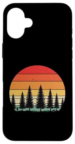 Retro Wald Sonnenuntergang: Mann und Hund Silhouette Abenteuer Hülle für iPhone 16 Plus Retro Wald Sonnenuntergang: Mann und Hund Silhouette Abenteuer Hülle für iPhone 16 Plus von Zawles Designs