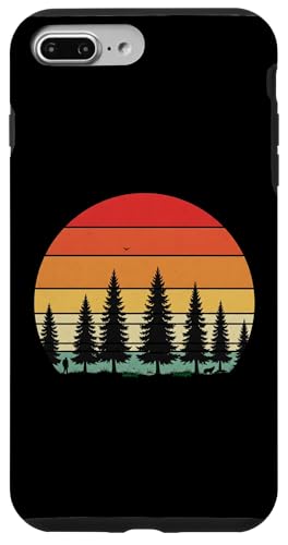 Retro Wald Sonnenuntergang: Mann und Hund Silhouette Abenteuer Hülle für iPhone 7 Plus/8 Plus von Zawles Designs
