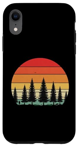 Retro Wald Sonnenuntergang: Mann und Hund Silhouette Abenteuer Hülle für iPhone XR von Zawles Designs