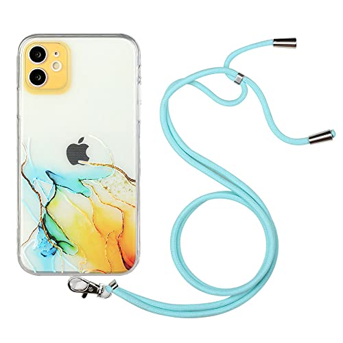 Zaxgf Handykette für iPhone 13 Hülle, Robust Necklace Extrem Stoßfest Handyhülle iPhone 13 Case Transparent Schutzhülle zum Umhängeband Abnehmbar,Gelber Marmor Zaxgf Handykette für iPhone 13 Hülle, Robust Necklace Extrem Stoßfest Handyhülle iPhone 13 Case Transparent Schutzhülle zum Umhängeband Abnehmbar,Gelber Marmor von Zaxgf
