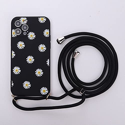 Zaxgf Hülle Kompatibel mit iPhone 11 Handyhülle mit Band Umhänghülle Schutzhülle Kordel Handykette Necklace Silikon Bumper Case mit Blume Motiv für iPhone 11,Schwarzes Gänseblümchen Zaxgf Hülle Kompatibel mit iPhone 11 Handyhülle mit Band Umhänghülle Schutzhülle Kordel Handykette Necklace Silikon Bumper Case mit Blume Motiv für iPhone 11,Schwarzes Gänseblümchen von Zaxgf