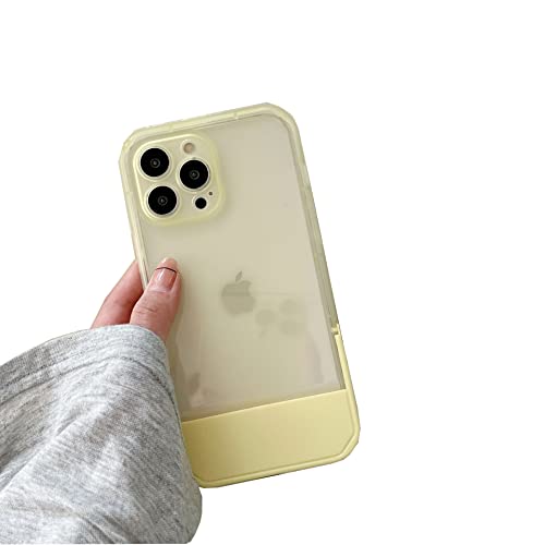 Zaxgf Kompatibel mit iPhone 13 Hülle Invisible Klappständer Telefon Handyhülle Silikon TPU Bumper Stoßfest Kratzfeste Schutzhülle Case Cover für iPhone 13,05 Gelb von Zaxgf