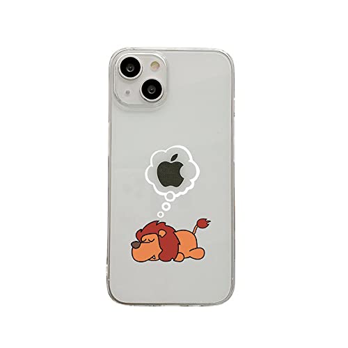 Zaxgf Kompatibel mit iPhone 13 Pro Max Hülle, Cute Animal Muster Kratzfest Transparent Handyhülle Weiches Back Case mit Silicone Bumper Stoßfest Schutzhülle für iPhone 13 Pro Max,Löwe von Zaxgf