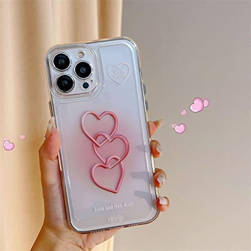 Zaxgf Schutzhülle Kompatibel Mit iPhone 14 Hülle Rosa Handyhülle Ultra Dünn Transparent Silikon Stoßfest Süßes Motiv Crystal Handytasche Clear Case Cover für iPhone 14,Rosa Liebe von Zaxgf