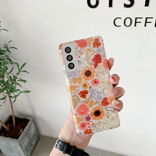 Zaxgf Soft Hülle für Samsung Galaxy S22 Ultra Glitzer Blumen Muster Stoßfest Robuste Stoßstange TPU Schutzhülle Kratzfest für Mädchen Frauen Case Cover Shell für Samsung S22 Ultra 5G,Sonnen Blume von Zaxgf