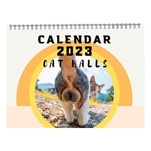 Zceplem Cat Butthole Kalender 2023, Kitten Ball Funny Kalender 2023, 12 Monate Cat Balls Kalender mit leerem Platz für Notizen, Funny Cats Kalender Geschenk für Katzenliebhaber von Zceplem