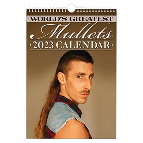 Zceplem World's Greatest Mullets, Wandkalender 2024, Monatskalender mit lustigen Meeräschen, Coole Frisur, 2024, lustiger Frisurkalender, Kalenderplaner 2024 von Zceplem