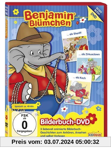 Benjamin Blümchen - ...als Sheriff/...als Zirkusclown/...als Koch - Bilderbuch-DVD von Zdenko Gasparovic