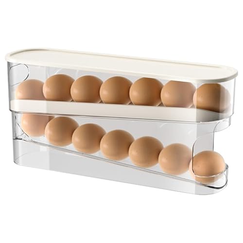 ZeJlo Eierhalter für Kühlschrank, platzsparender rollender Eierspender für Kühlschrankaufbewahrung, aus stabilem, klarem PTE-Material, hält 12 große Eier, wiegt 0,5 kg Patent Nr. 015073606 ZeJlo Eierhalter für Kühlschrank, platzsparender rollender Eierspender für Kühlschrankaufbewahrung, aus stabilem, klarem PTE-Material, hält 12 große Eier, wiegt 0,5 kg Patent Nr. 015073606 von ZeJlo