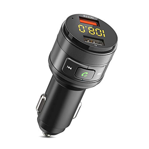 ZeaLife Bluetooth FM Transmitter, Auto Bluetooth Radio Adapter mit 2 USB Anschlüsse und Freisprecheinrichtung Car Kit, QC3.0 Wireless Auto Handy Adapter Musik, Unterstützt 64G USB Stick von ZeaLife