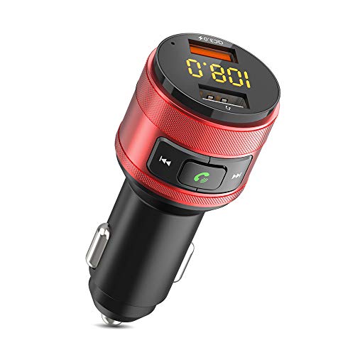 ZeaLife Bluetooth FM Transmitter, Auto Handy Adapter Musik mit 2 USB Anschlüsse und Freisprecheinrichtung, QC3.0 Bluetooth Adapter Auto Wireless Radio Transmitter, Unterstützt 64G USB Stick von ZeaLife