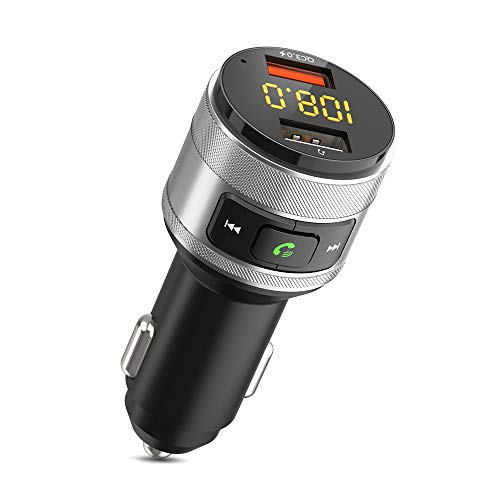 ZeaLife Bluetooth FM Transmitter für Auto QC3.0 Wireless Bluetooth Auto Radio Adapter, Musik Player FM Transmitter mit Freisprecheinrichtung und 2 USB Ladegerät, Unterstützt USB Stick von ZeaLife