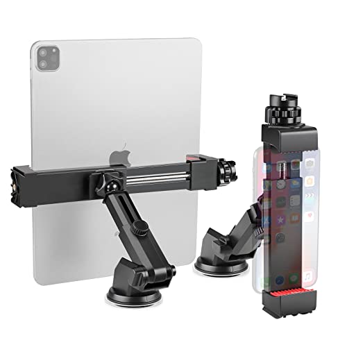 Zeadio Autotelefonhalterung, Verstellbarer Langer Arm Autotelefonhalterung mit Smartphone-Tablet-Stativhalterungsadapter, kompatibel mit Allen Telefonen, Tablets und Autos von Zeadio