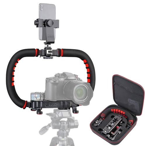 Zeadio Kamera-Smartphone-Stabilisator, Faltbarer Handgriff-Handheld-Videofahrwerk mit Tragetasche, passt für alle Kameras, Camcorder, Action-Kameras, DSLRs sowie alle iPhones und Android-Smartphones Zeadio Kamera-Smartphone-Stabilisator, Faltbarer Handgriff-Handheld-Videofahrwerk mit Tragetasche, passt für alle Kameras, Camcorder, Action-Kameras, DSLRs sowie alle iPhones und Android-Smartphones von Zeadio