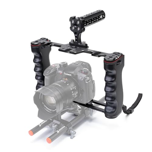Zeadio Kamera-Video-Rig-Käfig, Filmemacher-Kit mit Tragegriff oben, kompatibel mit allen Kameras, Action-Kameras, DSLR-Camcordern von Zeadio