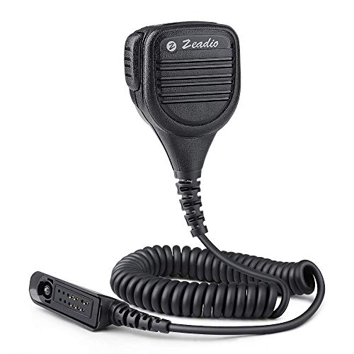 Zeadio Regenfeste Wasserdicht Funkgerät Lautsprecher mit 3,5mm-Kopfhörerbuchse Mikrofon Lautsprechermikrofon für MultiPin Motorola Funkgerät von Zeadio