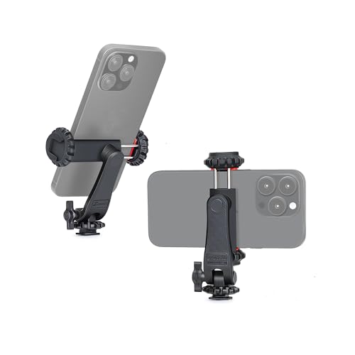Zeadio Smartphone-Stativhalteradapter, Handy-Stativhalter-Klemme mit dreifachem Kaltschenkelhalter für alle iPhone und Android Smartphones, Licht Mikrofon usw von Zeadio