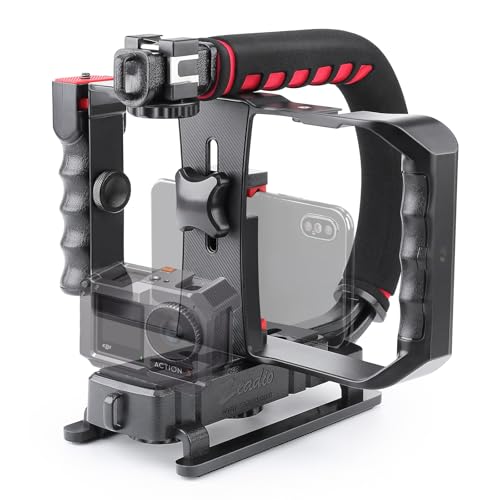 Zeadio Tripel Zubehörschuh Handheld Stabilisator mit Smartphone Video Rig, Video Aktion Handgriff Griff für Allen Kamera, Action-Kamera, DSLR und Smartphones Zeadio Tripel Zubehörschuh Handheld Stabilisator mit Smartphone Video Rig, Video Aktion Handgriff Griff für Allen Kamera, Action-Kamera, DSLR und Smartphones von Zeadio