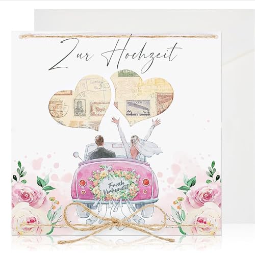 Zeaicos Personalisiertes Geldgeschenk Hochzeit, Geldgeschenke Verpackung mit Umschlägen, Geldgeschenk Hochzeit Glückwunschkarte Personalisiert von Zeaicos