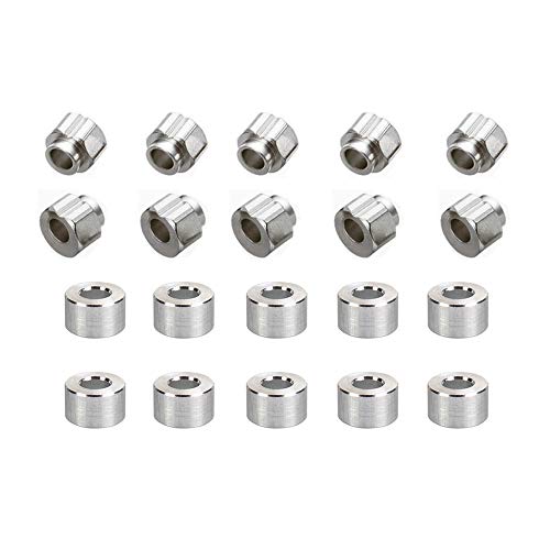 Zeberoxyz 10 STÜCKE 3D-Druckerteile Sechseckige Exzentersäule mit 10PCS Runder Isolationssäule, Bohrung 5MM Höhe 6MM V-Nut Edelstahl für V-Rad 3D-Druckzubehör (6mm Höhe) von Zeberoxyz