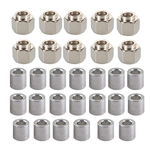 Zeberoxyz 10 STÜCKE 3D-Druckerteile Sechseckige Exzentersäule mit 20PCS Runder Isolationssäule, Bohrung 5MM Höhe 8MM V-Nut Edelstahl für V-Rad 3D-Druckzubehör (8mm Höhe) von Zeberoxyz